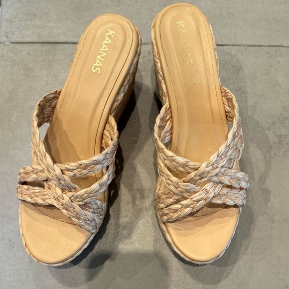Kaanas X Shopbop Guadalupe criss cross raffia wedges - Picture 3 of 10